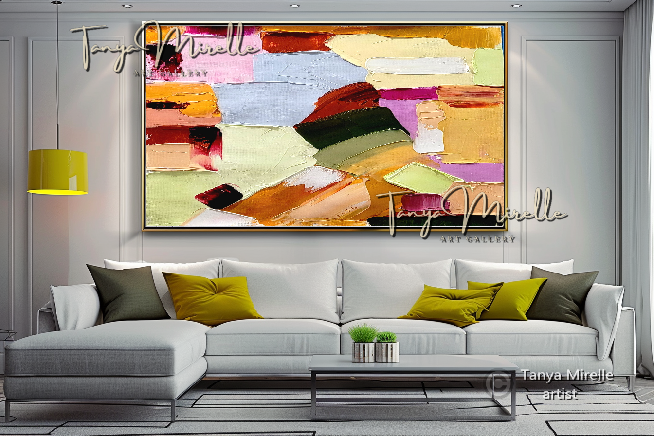 Large Abstract Impasto Painting - Colorful Modern Wall Art on Canvas #72