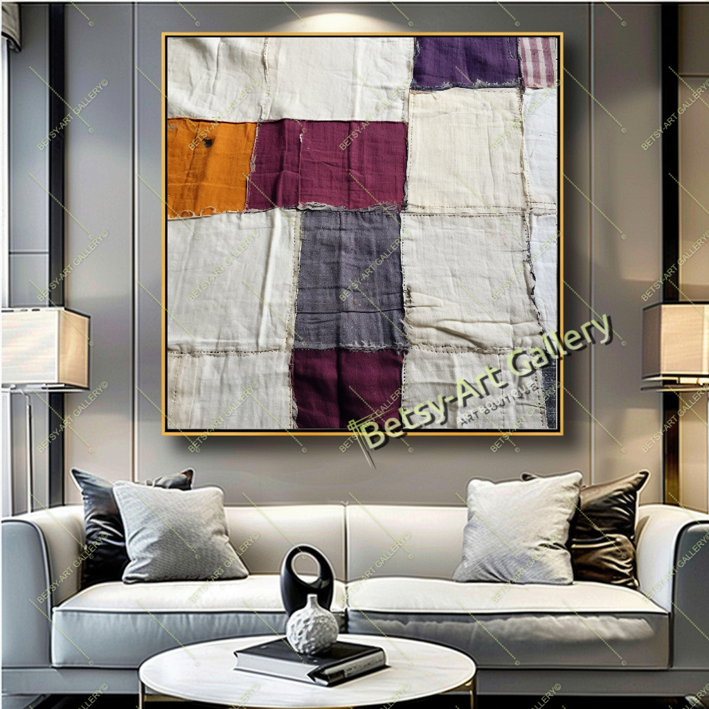 Cozy Abstract Canvas Print, Modern Bohemian Wall Art