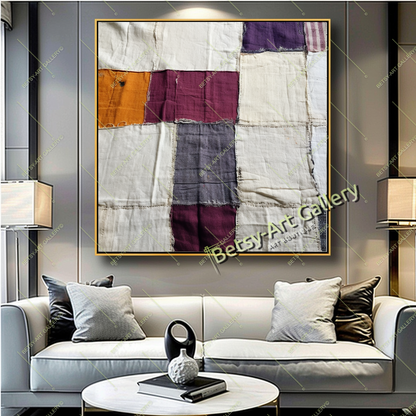 Cozy Abstract Canvas Print, Modern Bohemian Wall Art