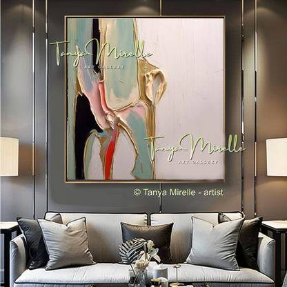 Minimalist Beige Abstract Painting - Large Modern Wall Art #179