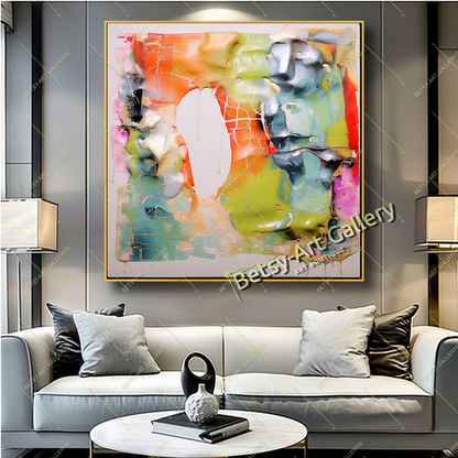 Gold Black White Abstract Canvas Print