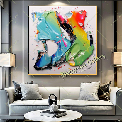 Gold Black White Abstract Canvas Print