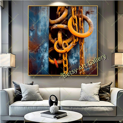 Industrial Chains Abstract Canvas Print