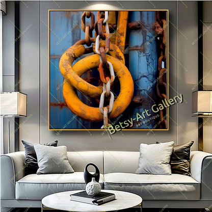 Industrial Chains Abstract Canvas Print
