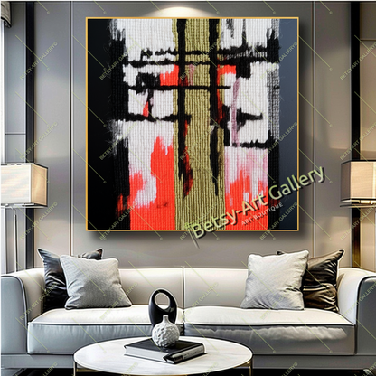Cozy Abstract Canvas Print, Modern Bohemian Wall Art