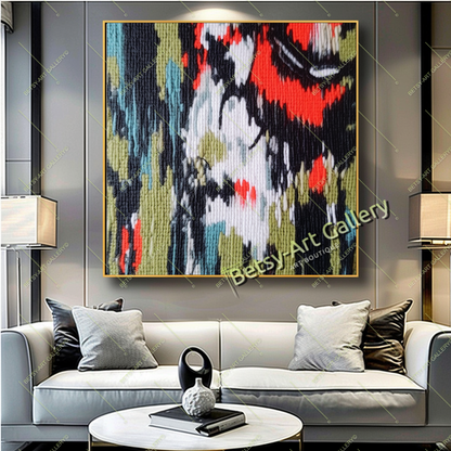 Cozy Abstract Canvas Print, Modern Bohemian Wall Art
