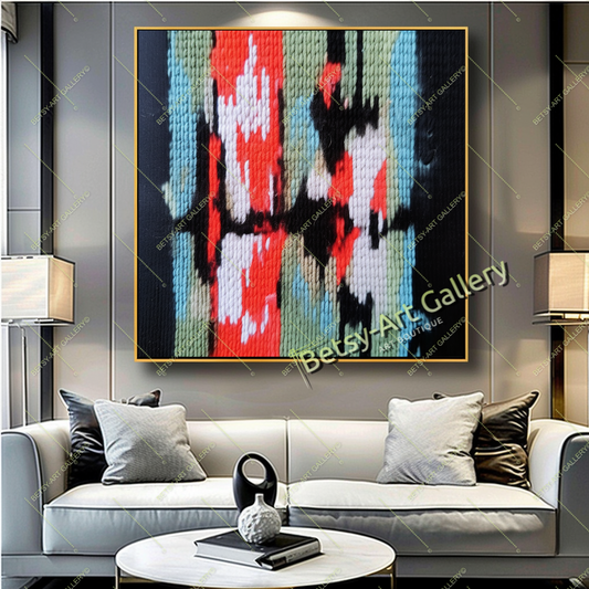 Boho Rustic Abstract Canvas Print, Modern Bohemian Wall Art