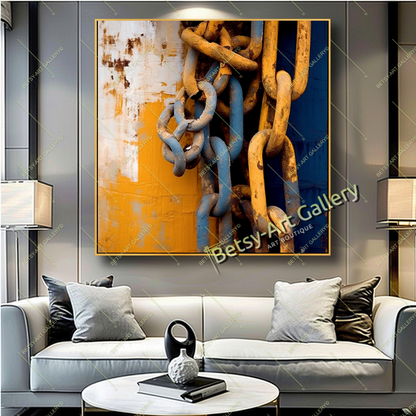 Industrial Chains Abstract Canvas Print