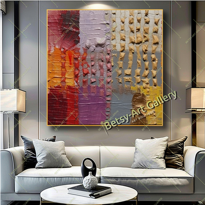 Cozy Abstract Canvas Print, Modern Bohemian Wall Art