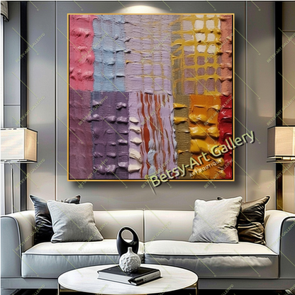 Cozy Abstract Canvas Print, Modern Bohemian Wall Art