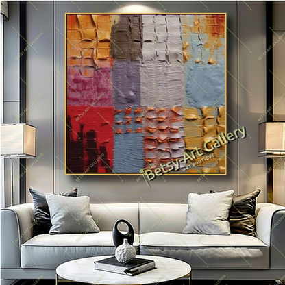Cozy Abstract Canvas Print, Modern Bohemian Wall Art