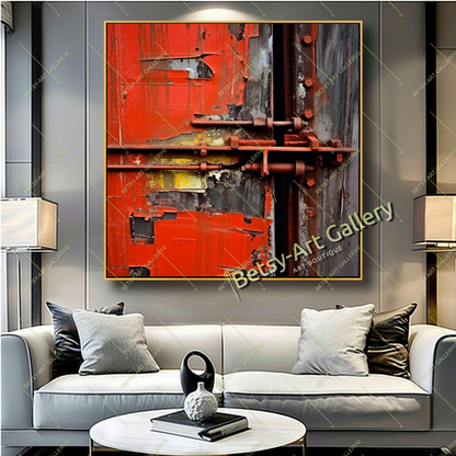 Colorful Abstract Canvas Print - Honeycomb Wall Art