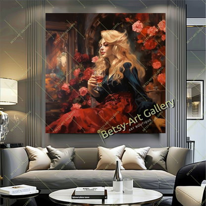 Glamorous Brigitte Bardot Canvas Art, Classic Retro Style Print