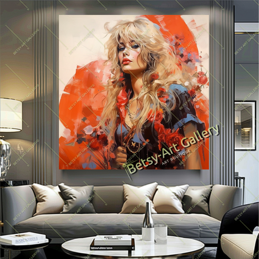 Classic Retro Brigitte Bardot Canvas Print,Vintage Chic Wall Art Decor