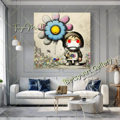 Girl with Red Heart Balloon – Street Art Banksy Inspired Canvas Print