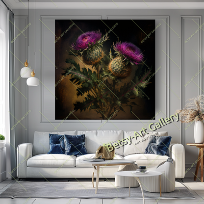 Thistle Flower Canvas Print - Wild Botanical Wall Art