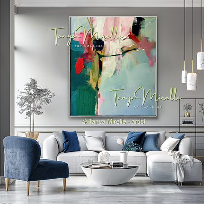 Abstract Orchid Painting - Modern Floral Wall Art #174