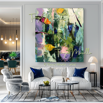 Caribbean Drift – Vibrant Underwater Oil Painting, Textured Art #268