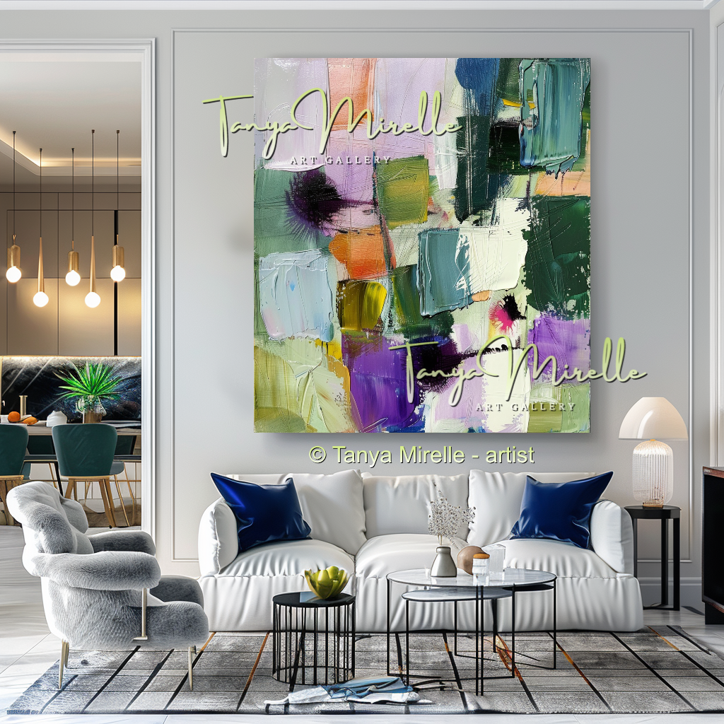 Soft Abstract Aquatic Art, Palette Knife Oil Painting #270