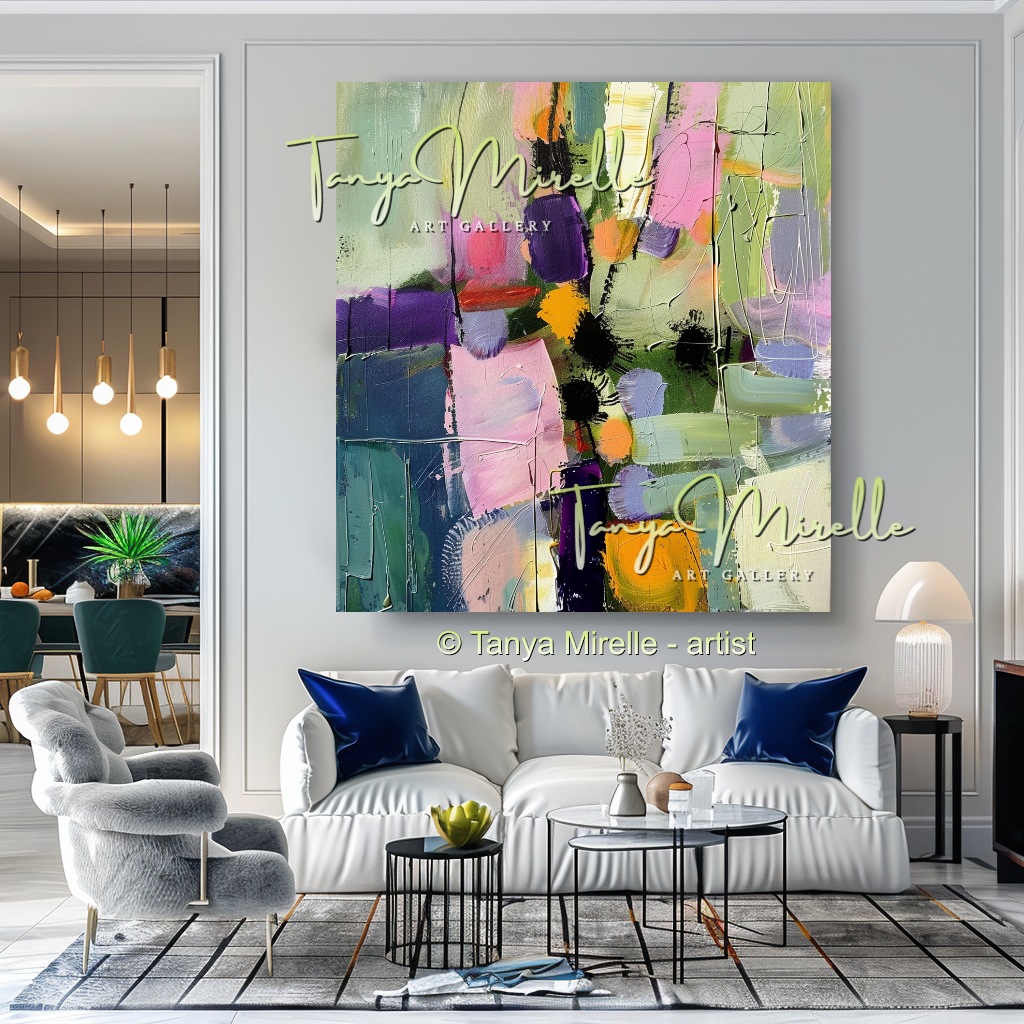 Soft Abstract Aquatic Art, Palette Knife Oil Painting #270