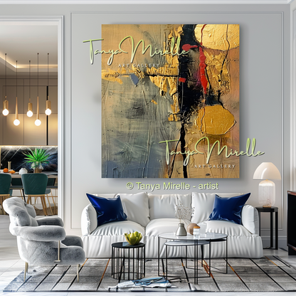 Original Abstract Oil Painting, Impasto Texture on Canvas #242