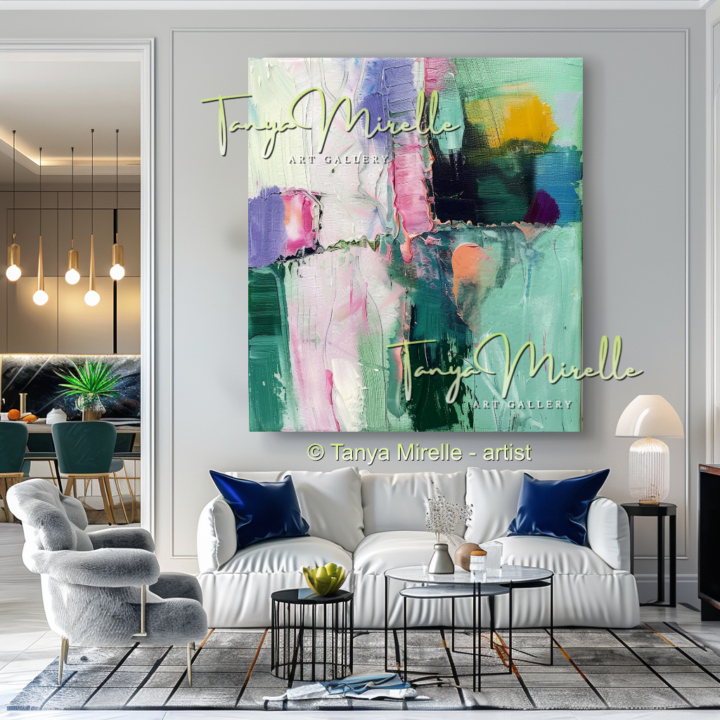 Soft Abstract Aquatic Art, Palette Knife Oil Painting #271