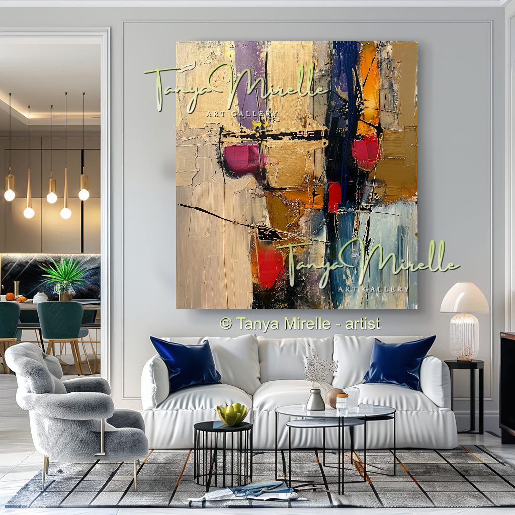 Original Abstract Oil Painting, Impasto Texture on Canvas #243