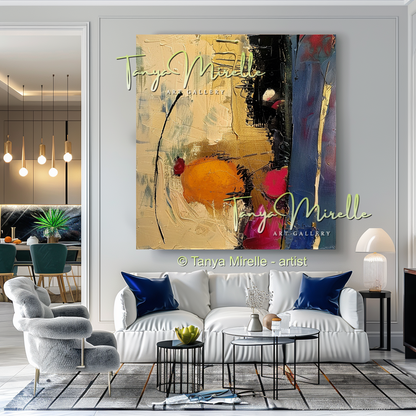 Original Abstract Oil Painting, Impasto Texture on Canvas #243