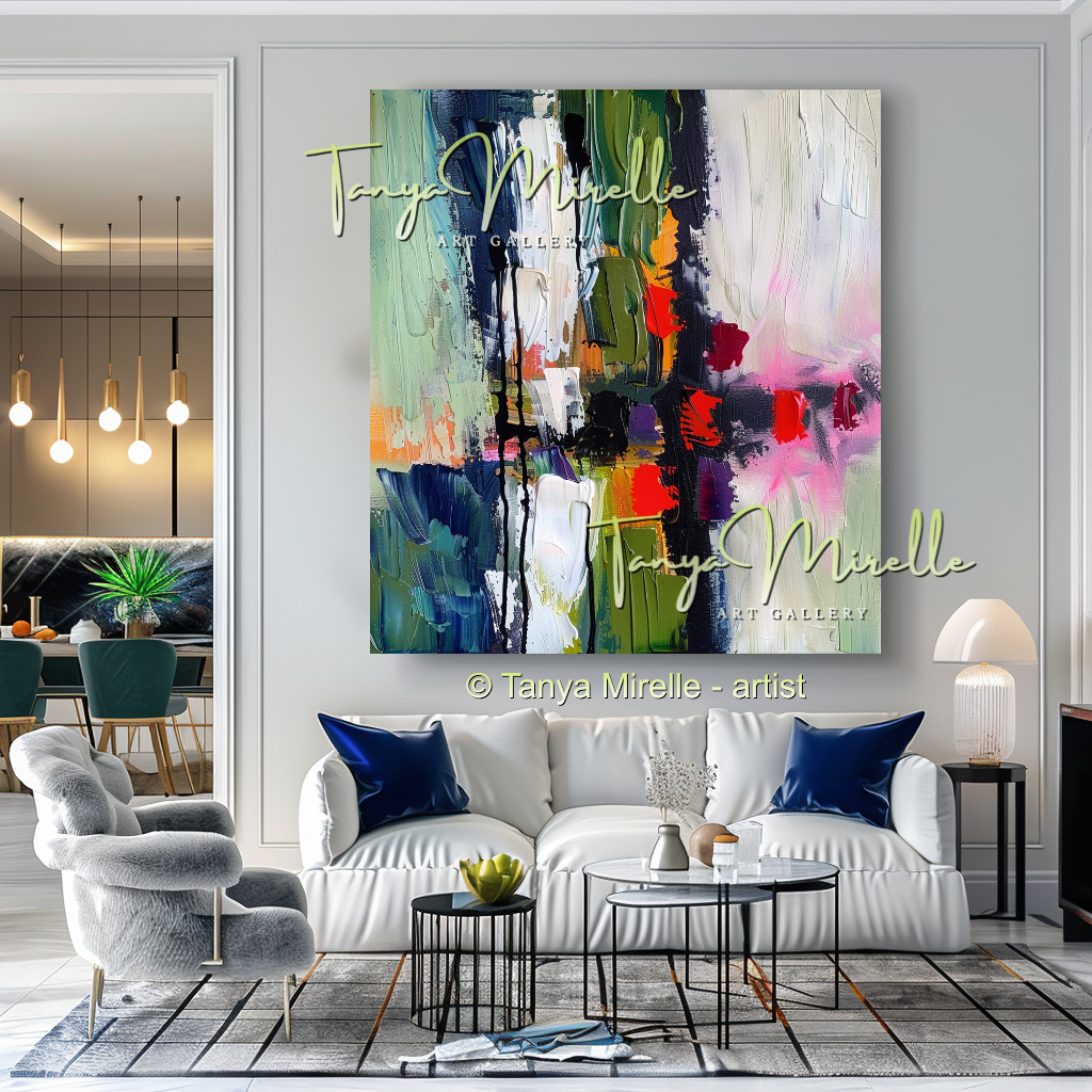 Luxury Abstract Impasto Oil Painting for Living Room Decor #258