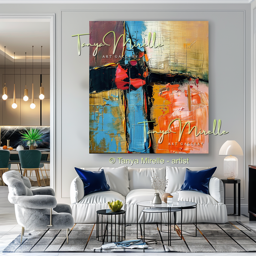 Modern Abstract Impasto Painting, Textured Home Decor #259