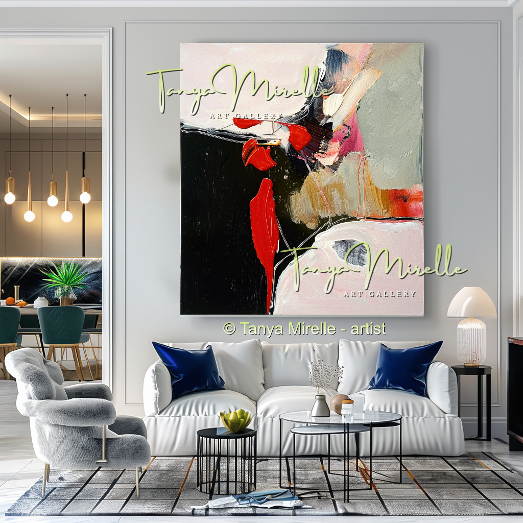Contemporary Abstract Impasto Painting, Bold Home Decor #262