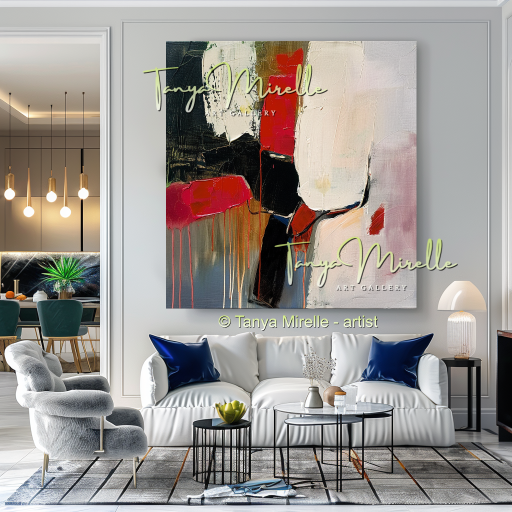 Contemporary Abstract Impasto Painting, Bold Home Decor #262