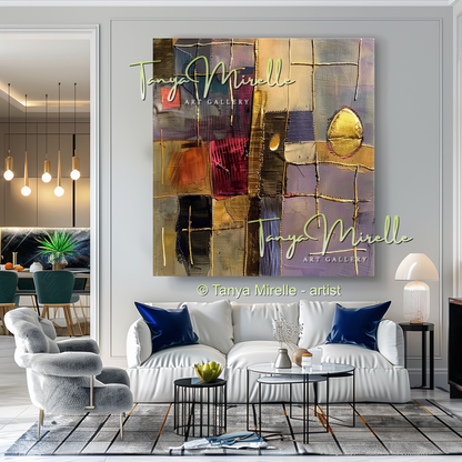 Urban Grid,Textured Abstract Color Fields, Bold Home Decor #263
