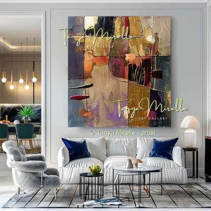 Urban Grid,Textured Abstract Color Fields, Bold Home Decor #263