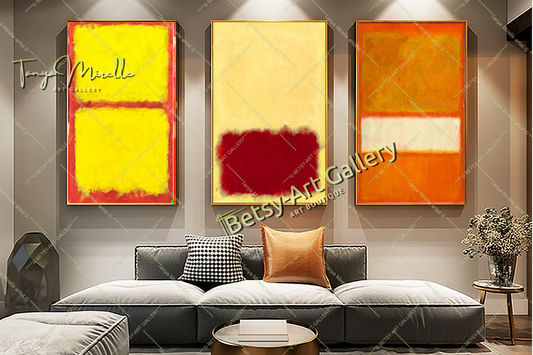 Red Yellow Mark Rothko Modern Abstract Paintings