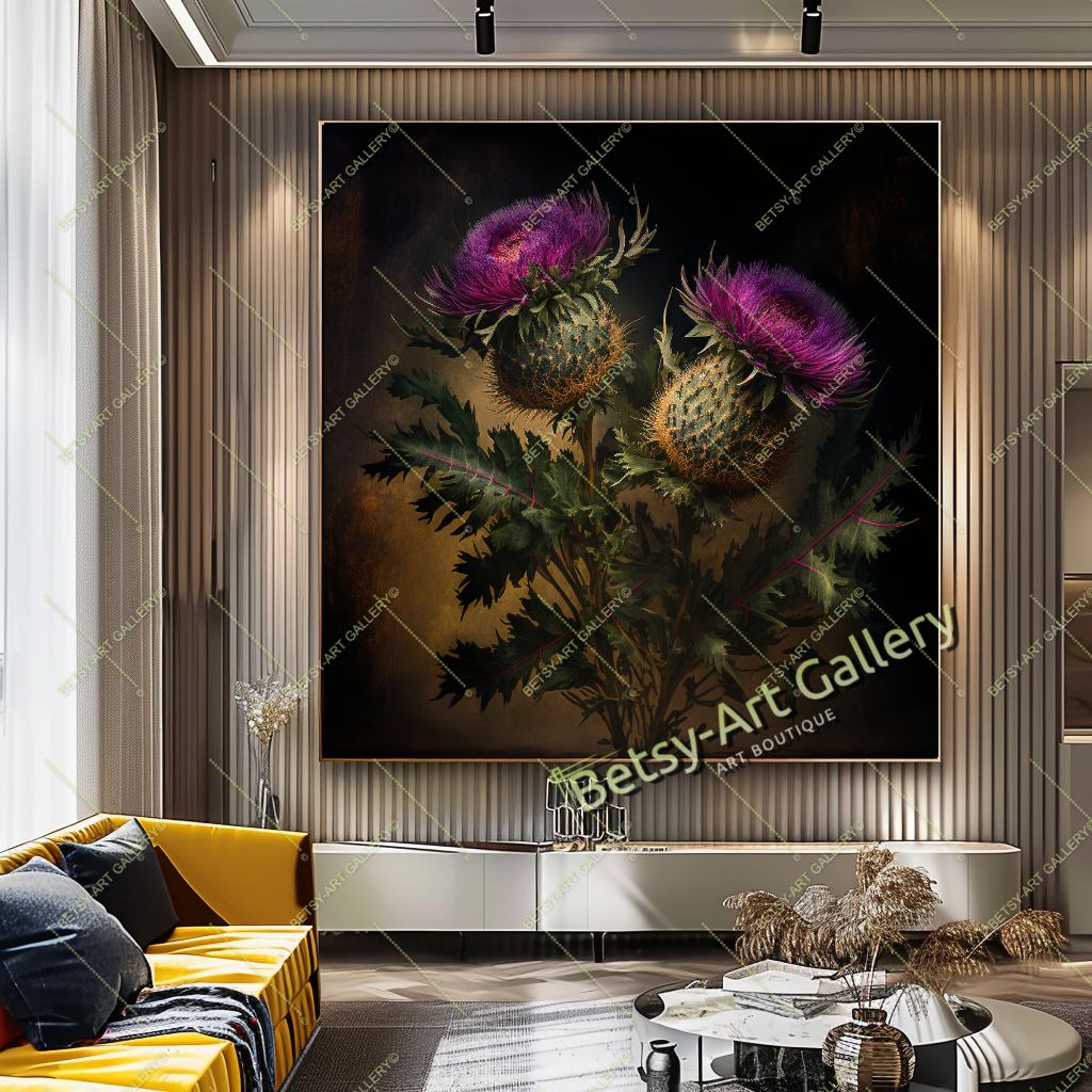 Thistle Flower Canvas Print - Wild Botanical Wall Art