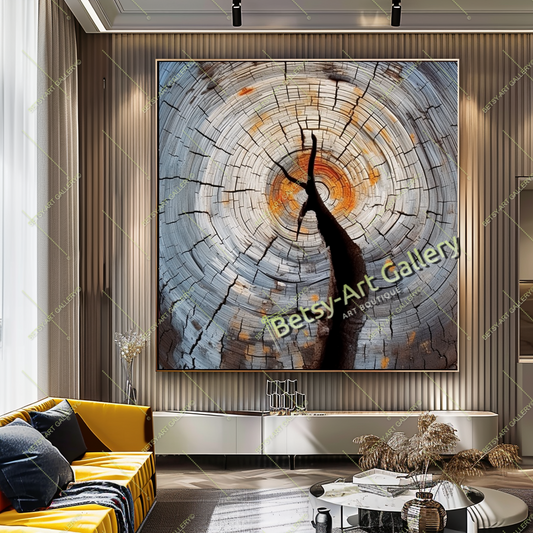 Abstract Tree Silhouette Art, Modern Nature Printed Canvas