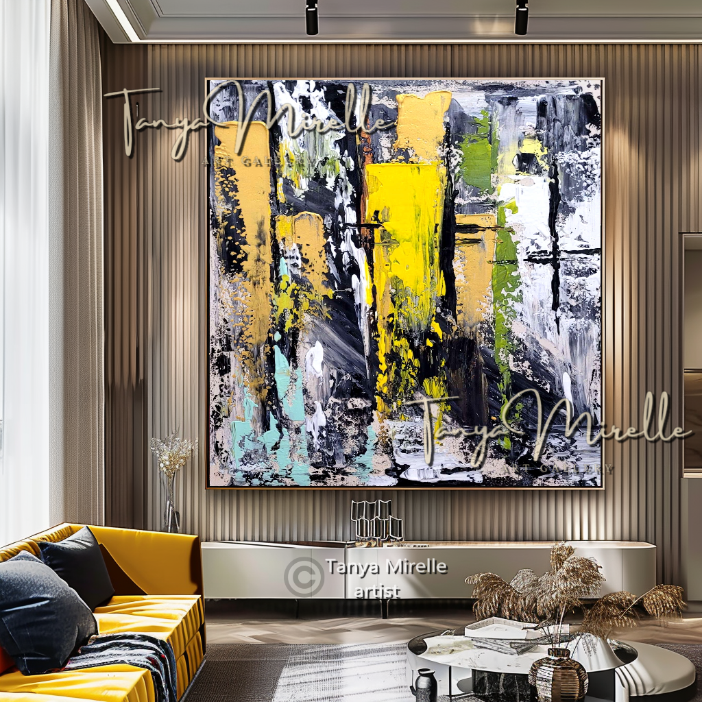 Colorful Abstract Painting on Canvas - Modern Textured Wall Art #118