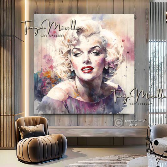 Celebrity Art Marilyn Monroe, Watercolor Art Print A canvas print canvas wall art celebreti art print giclée prints graffiti art print graffiti canvas graffiti canvas art hollywood art print large canvas print large wall art Large Wall Art Decor merilyn monroe art print Merilyn Monroe painting modern abstract art modern art print pop art print print on canvas ready to hang canvas street art on canvas stretched canvas art wall art prints watercolor art