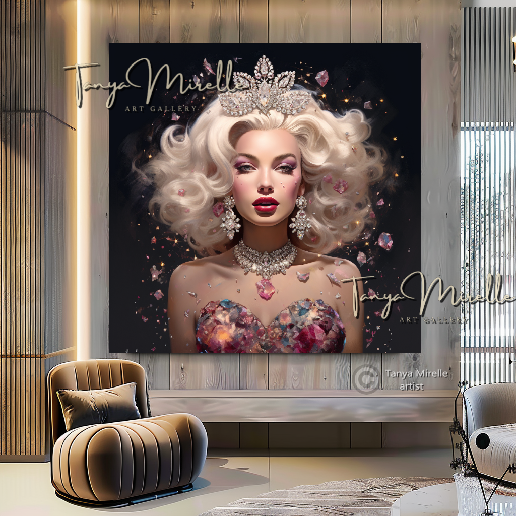 Marilyn Monroe Pink Dress Art Print - Charming Elegant Wall Decor Tanya Mirelle Art Gallery Marilyn Monroe Pink Dress Art Print - Charming Elegant Wall Decor Tanya Mirelle Art Gallery