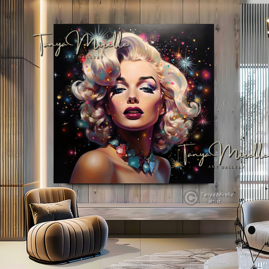 Colorful Charming Marilyn Monroe Art Print A canvas print canvas wall art celebreti art print giclée prints graffiti art print graffiti canvas graffiti canvas art hollywood art print large canvas print large wall art Large Wall Art Decor merilyn monroe art print Merilyn Monroe painting modern abstract art modern art print pop art print print on canvas ready to hang canvas street art on canvas stretched canvas art wall art prints watercolor art