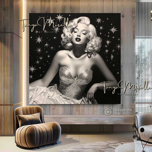 Black White Charming Marilyn Monroe Art Print A canvas print canvas wall art celebreti art print giclée prints graffiti art print graffiti canvas graffiti canvas art hollywood art print large canvas print large wall art Large Wall Art Decor merilyn monroe art print Merilyn Monroe painting modern abstract art modern art print pop art print print on canvas ready to hang canvas street art on canvas stretched canvas art wall art prints watercolor art
