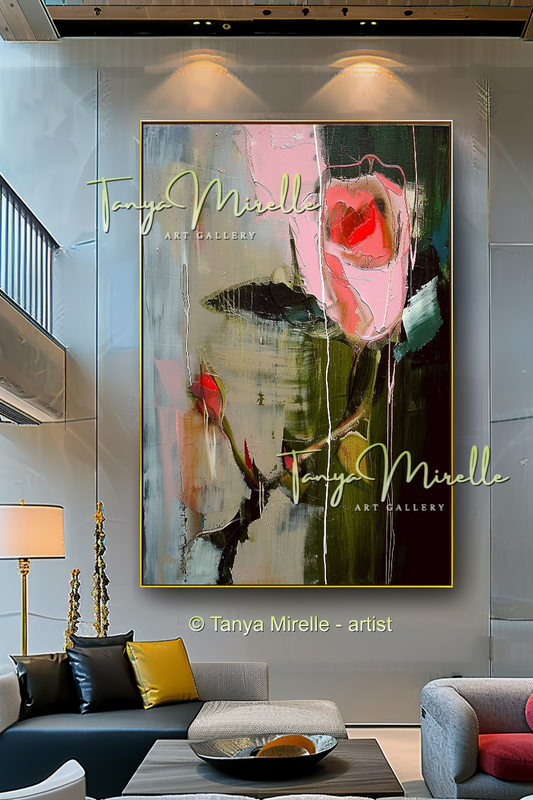 Floral Abstract Painting - Modern Flower Wall Art #160
