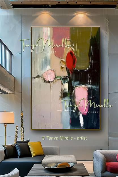 Floral Abstract Painting - Modern Flower Wall Art #161