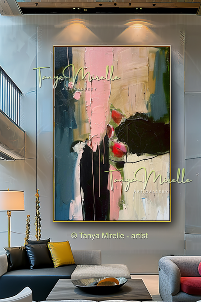 Floral Abstract Painting - Modern Flower Wall Art #163