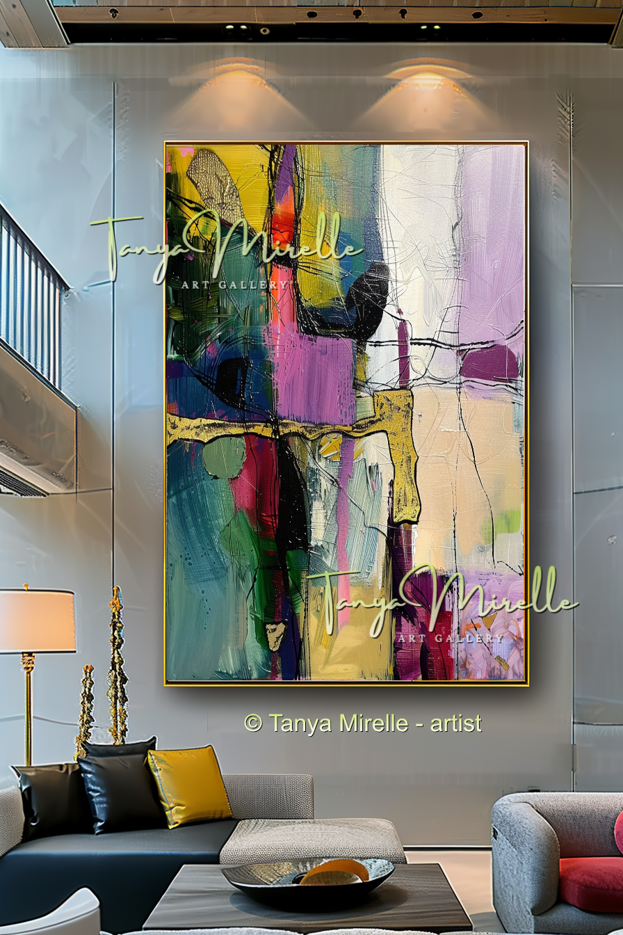 Multicolored Modern Abstract Impasto Painting #143