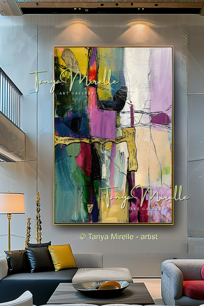 Multicolored Modern Abstract Impasto Painting #143