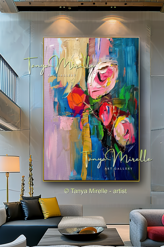 Vivid Floral Modern Abstract Impasto Painting #151