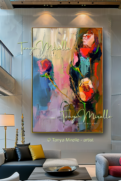 Vivid Floral Modern Abstract Impasto Painting #151