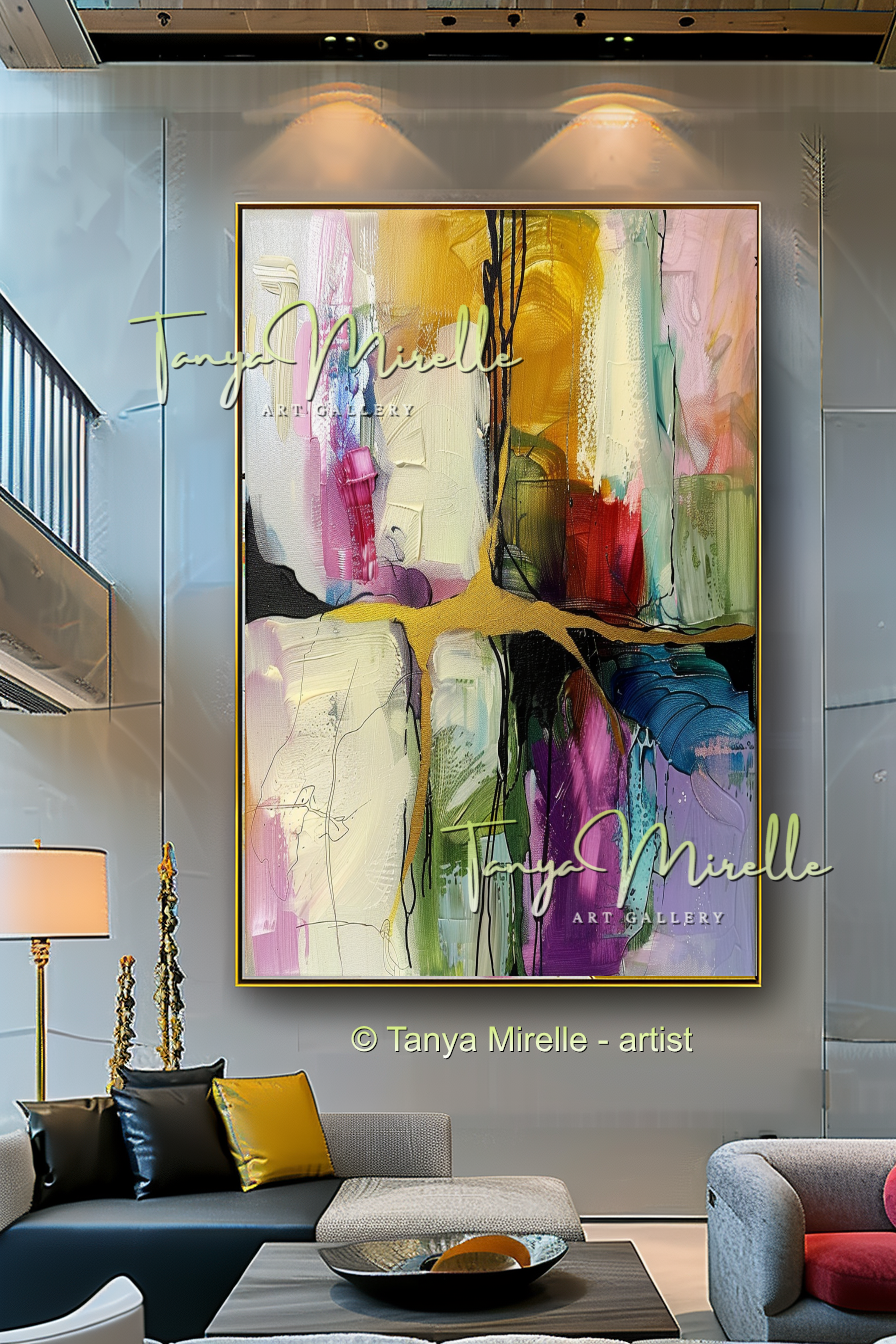 Multicolored Modern Abstract Impasto Painting #143